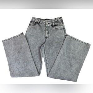 VERO MODA DENIM Women's Grey Wash Wide Straight Leg Jeans Size Small High Rise